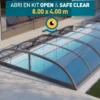 ABRI OPEN & SAFE CLEAR 8 X 4 -Magasin Piscine abri open safe clear 8 x 4
