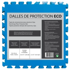 DALLES DE PROTECTION ECO BLEU 2,5m² 50 X 50 X 0,4 Cm (x10)