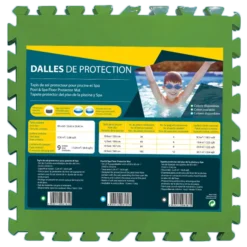 DALLES DE PROTECTION STANDARD VERT 3,24m² 60 X 60 X 0,8 Cm (x9)