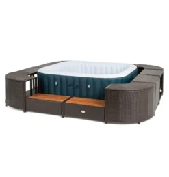 ENTOURAGE ROTIN MARRON SPA GONFLABLE 188x188cm