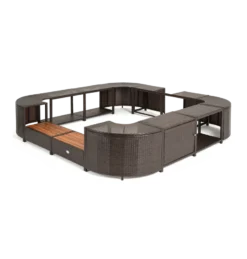 ENTOURAGE ROTIN MARRON SPA GONFLABLE 188x188cm -Magasin Piscine entourage rotin marron spa gonflable 188x188cm 4