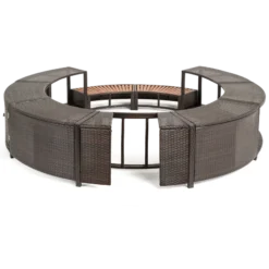 ENTOURAGE ROTIN MARRON SPA GONFLABLE Diam. 180cm -Magasin Piscine entourage rotin marron spa gonflable diam 180cm 2