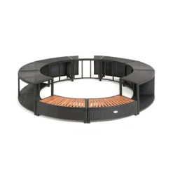 ENTOURAGE ROTIN NOIR SPA GONFLABLE Diam. 200cm -Magasin Piscine entourage rotin noir spa gonflable diam 200cm 2