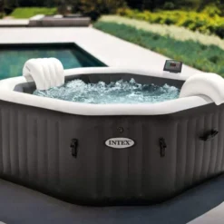 SPA GONFLABLE INTEX PURESPA CARBONE OCTO 4pl. BULLES+JETS -Magasin Piscine spa gonflable intex purespa carbone octo 4pl bulles jets 3